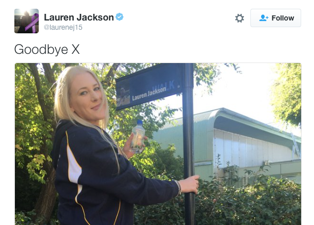 Lauren Jackson's farewell tweet