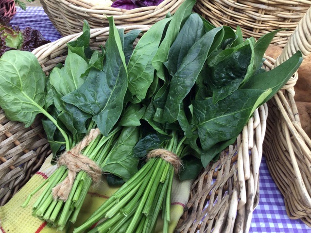 spinach in basket