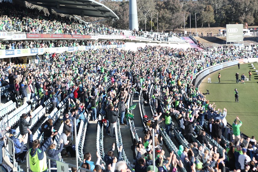 Raiders fans at Canberra Stadium. Photo: Raiders.