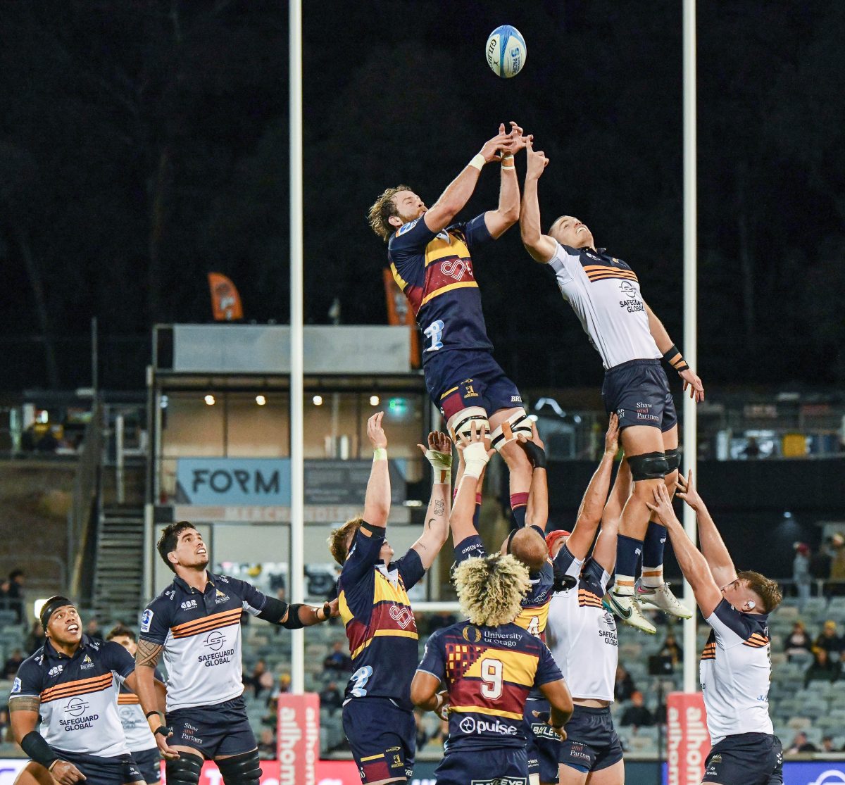 The ACT Brumbies versus the Highlanders at GIO Stadium in the Super Rugby Quarter Final