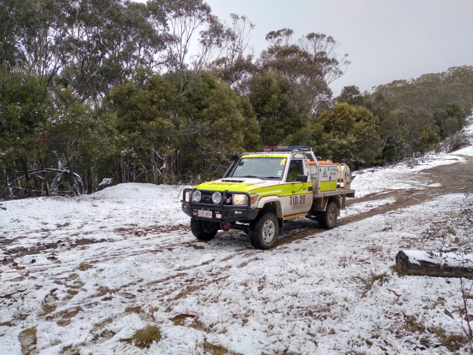 ACT Fire and Rescue truck in the snow