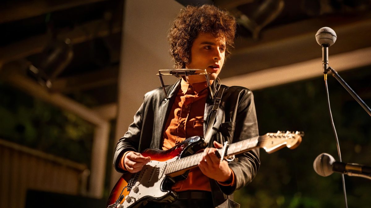 Timothee Chalamet turns in a career-defining performance as Bob Dylan in A Complete Unknown.