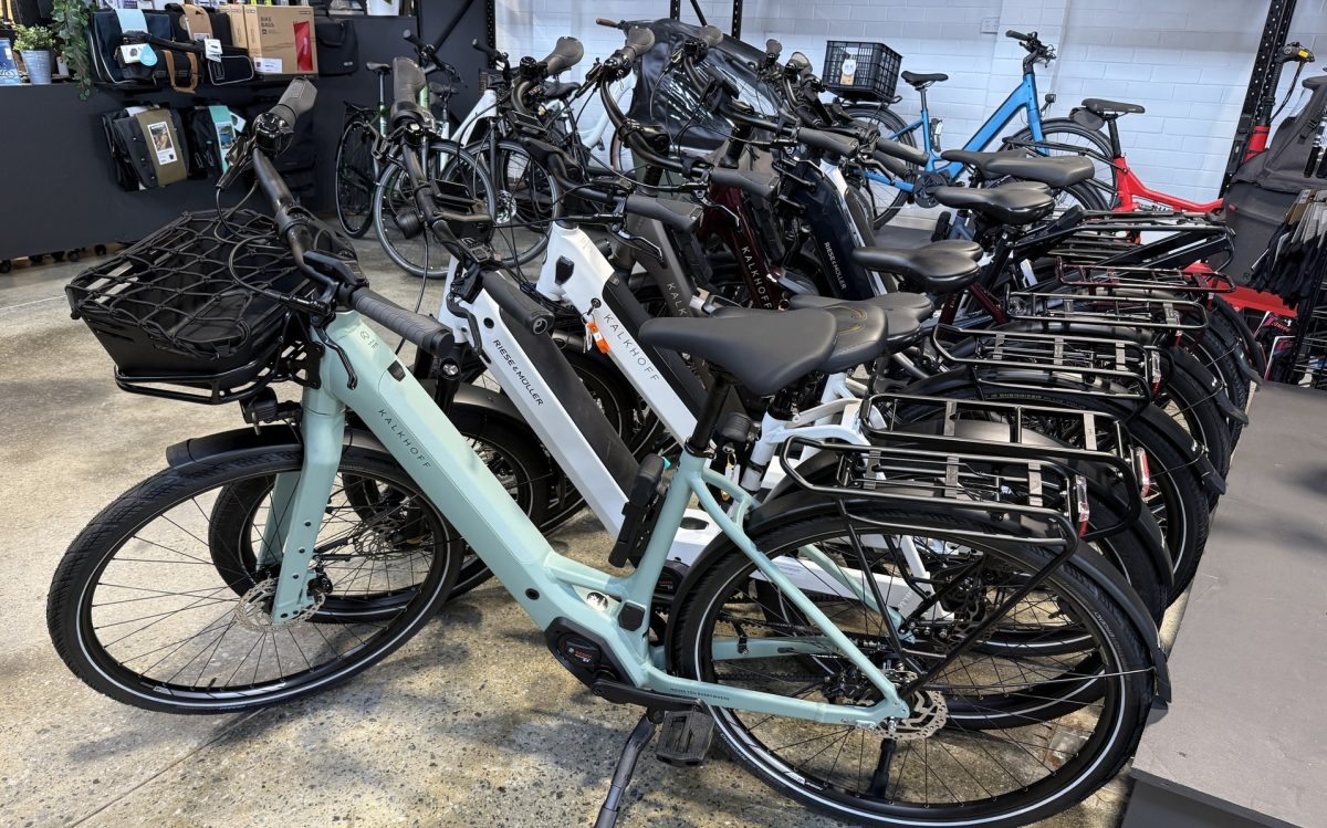 row of e-bikes