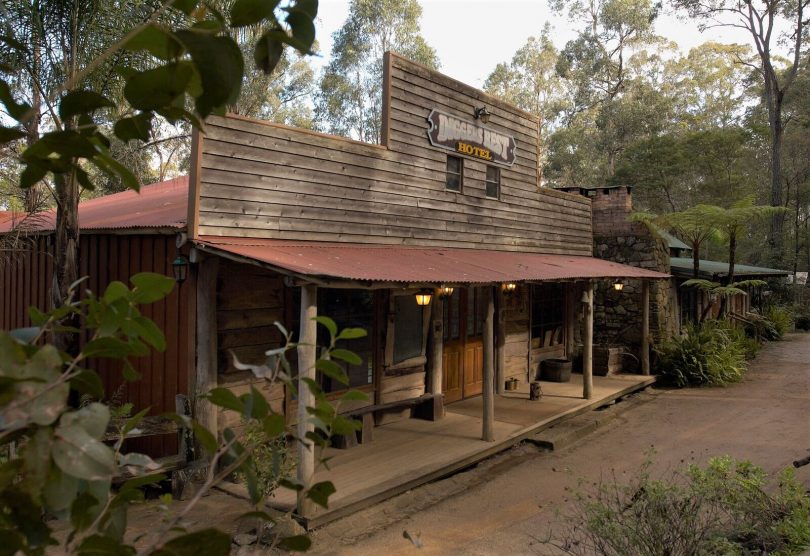 The replica 1800s gold colony town, theme park and accommodation are one of only five tourism zoned properties in the Eurobodalla. Photo: Supplied.