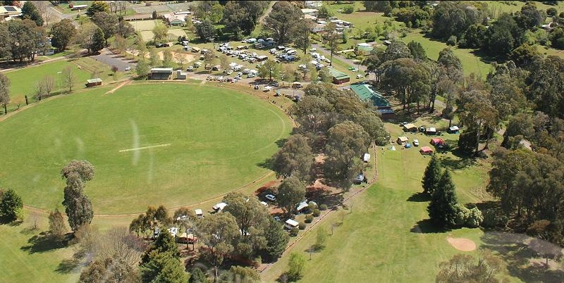 Aerial view of Batlow Oval.
