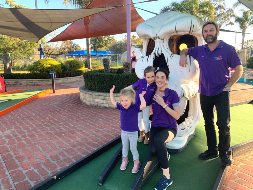 The Heron family at the Batemans Bay Mini Golf centre.