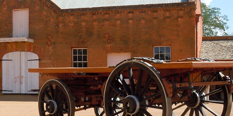 Cart outside Cooma Cottage