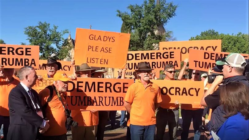 Save Tumbarumba Shire and Gundagai Council in Exile protest