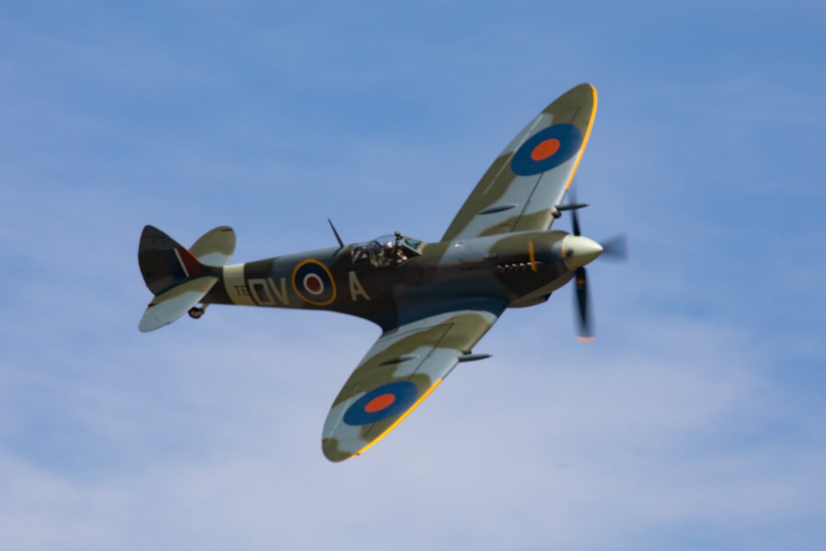 A Spitfire plane in flight