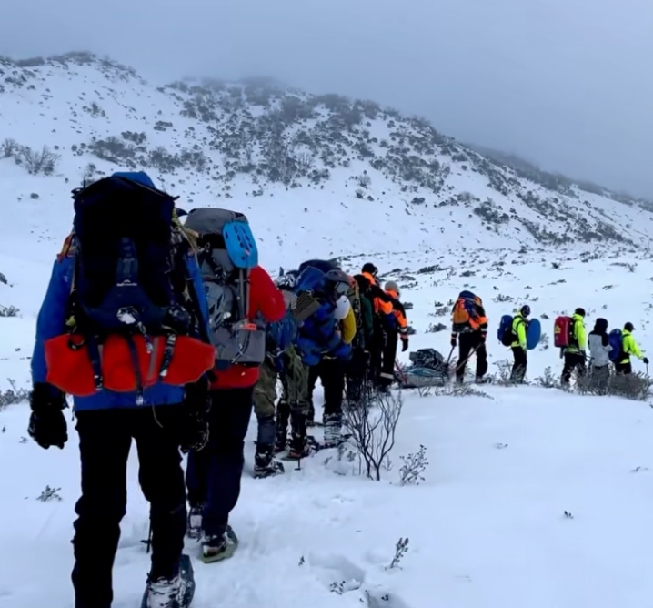 people in the snow