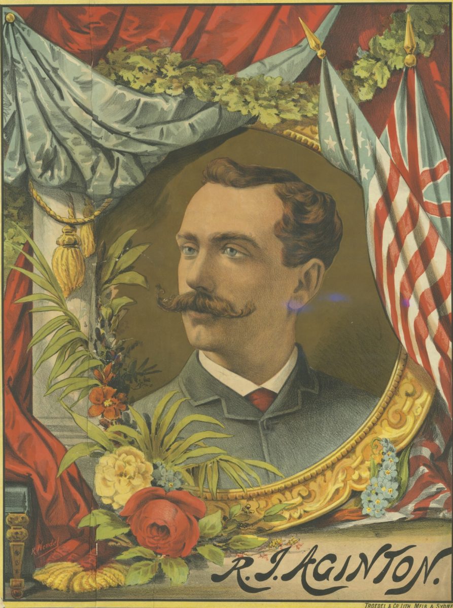 Vintage poster of a professional roller skater.