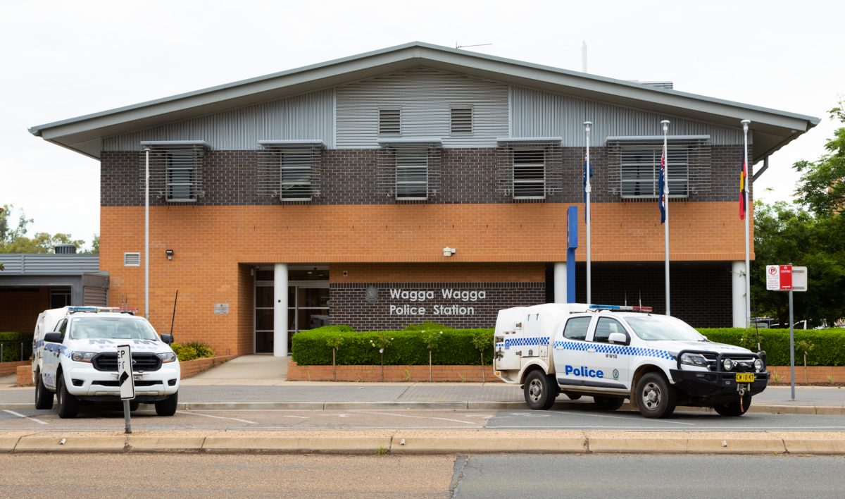 Police cars in front of police station