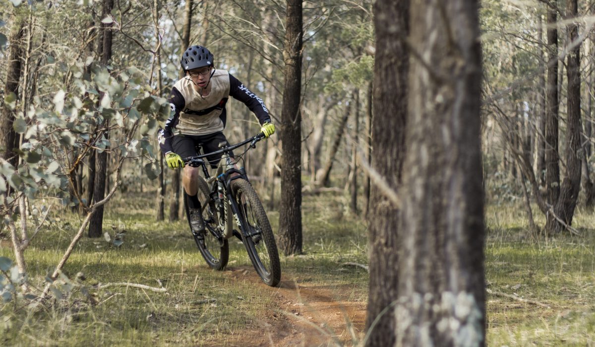 man on mountain bike