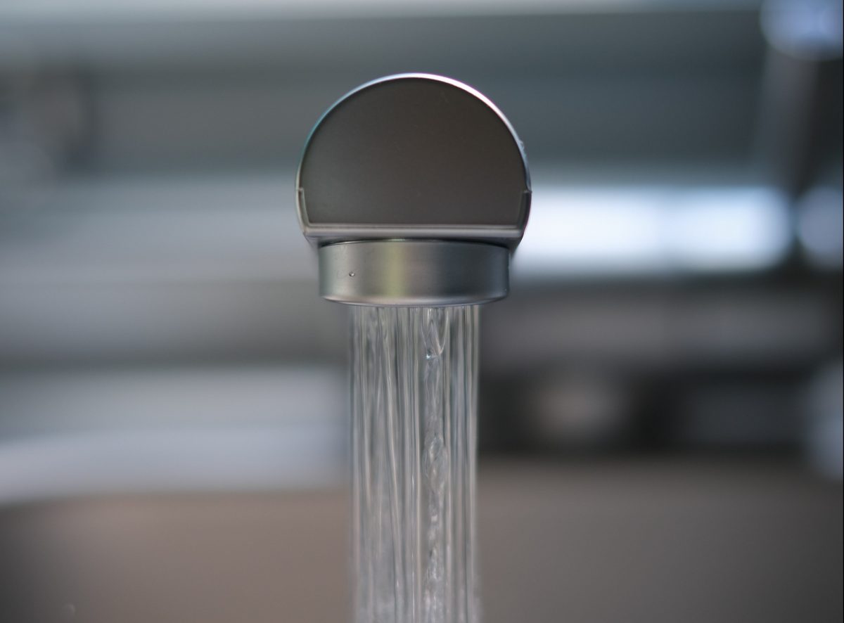 water running from shower rose 