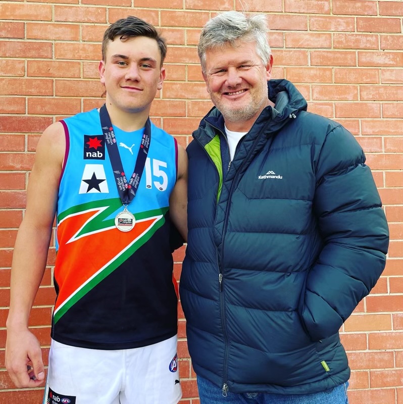 AFL player Harry Rowston and his dad Phil Rowston 
