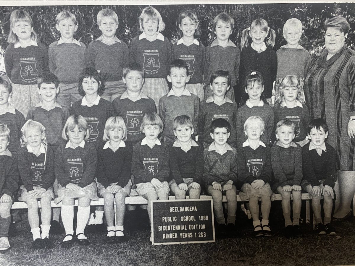 Beelbangera Public's kindy, Year 1 and 2 in 1988.