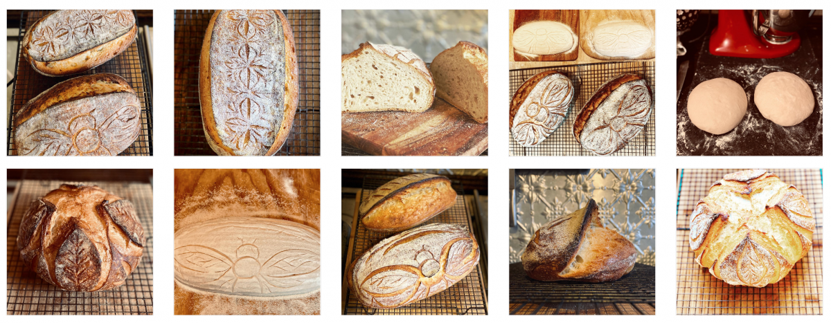 Montage of sourdough bread
