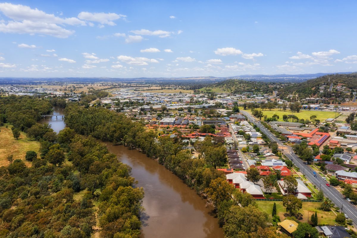 Aerial view of Wagga