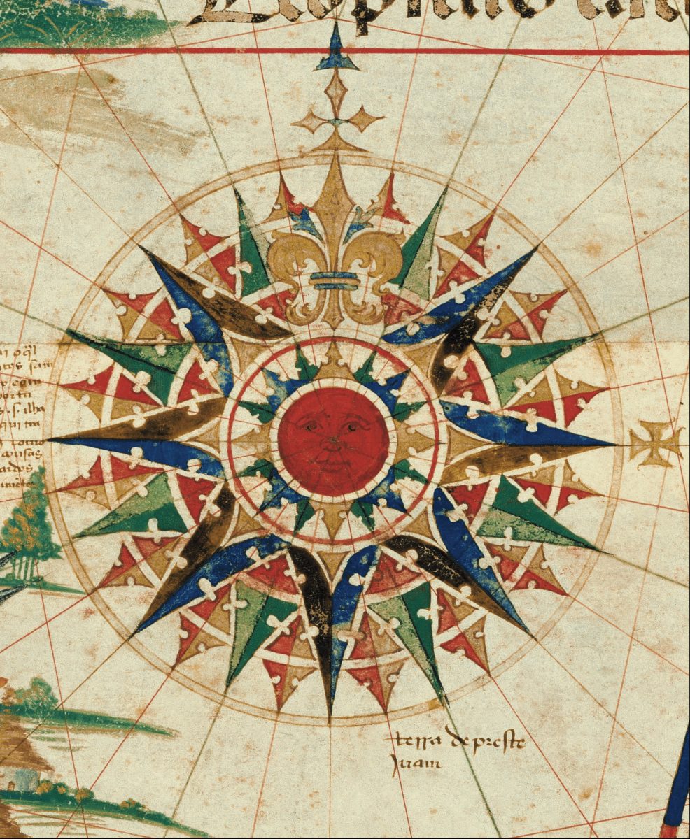 Artwork called Compass Rose, Carta del Cantino, 1502