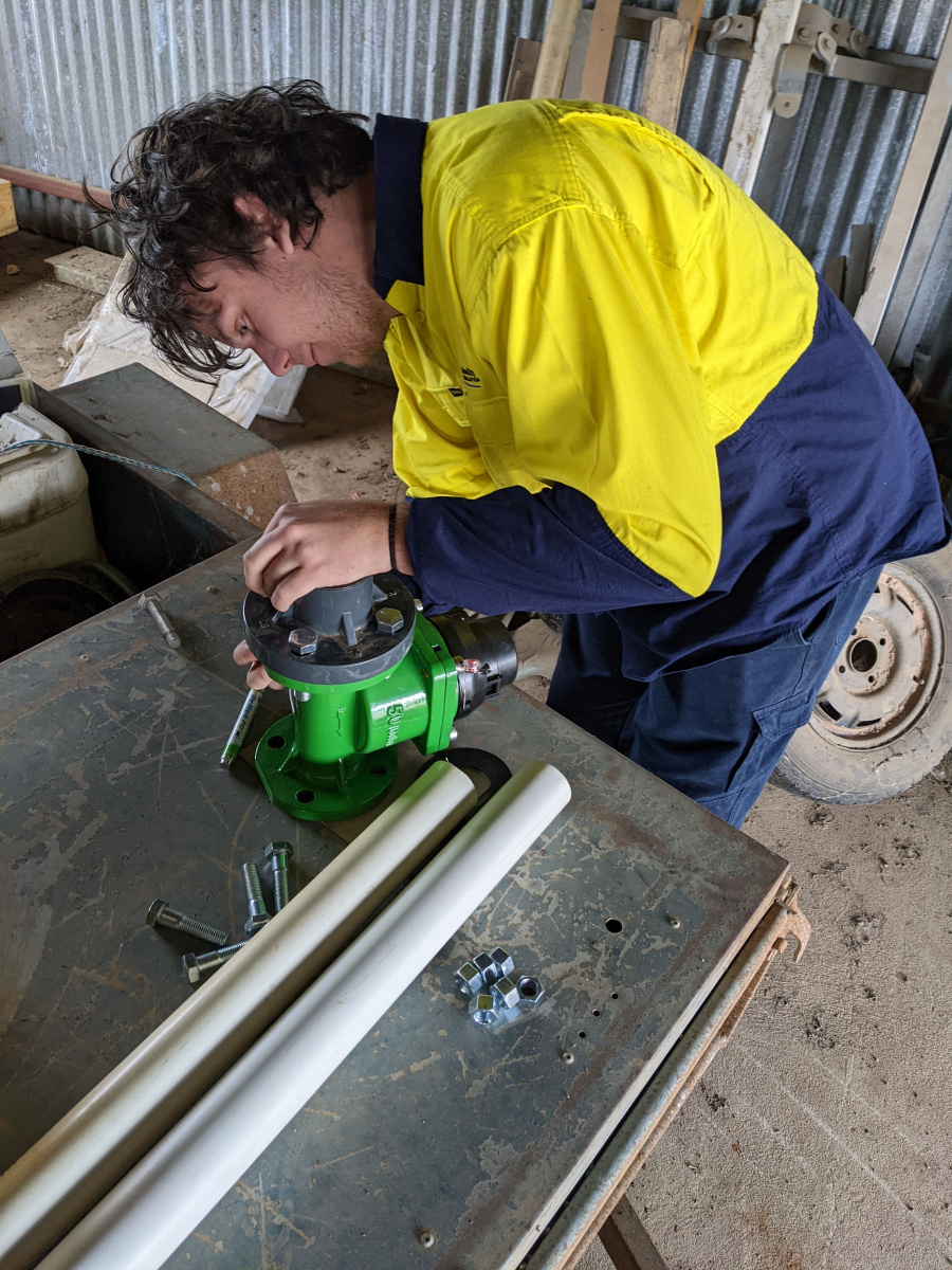 George Payne working in the shed