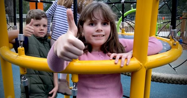 No muddy backsides as the kids hit the reopened Riverside playground