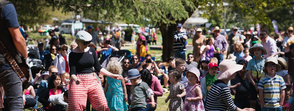 Crowd in a park