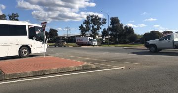 The Boorooma roundabout reopens as wet weather slows work on new shops