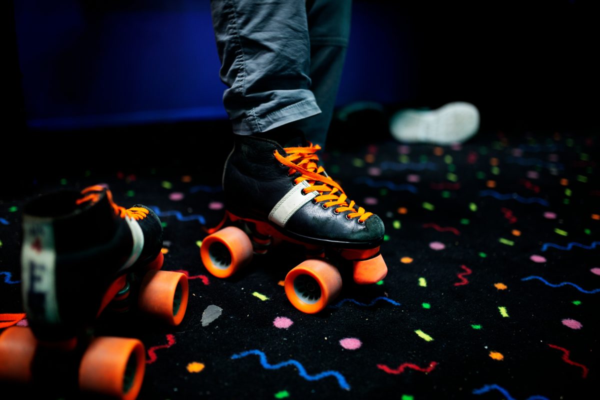 Roller skates on carpet
