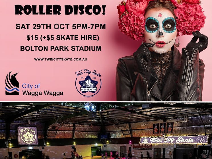 Flyer for Halloween theme roller disco