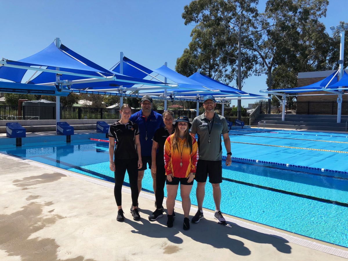 Griffith outdoor pool staff at pool