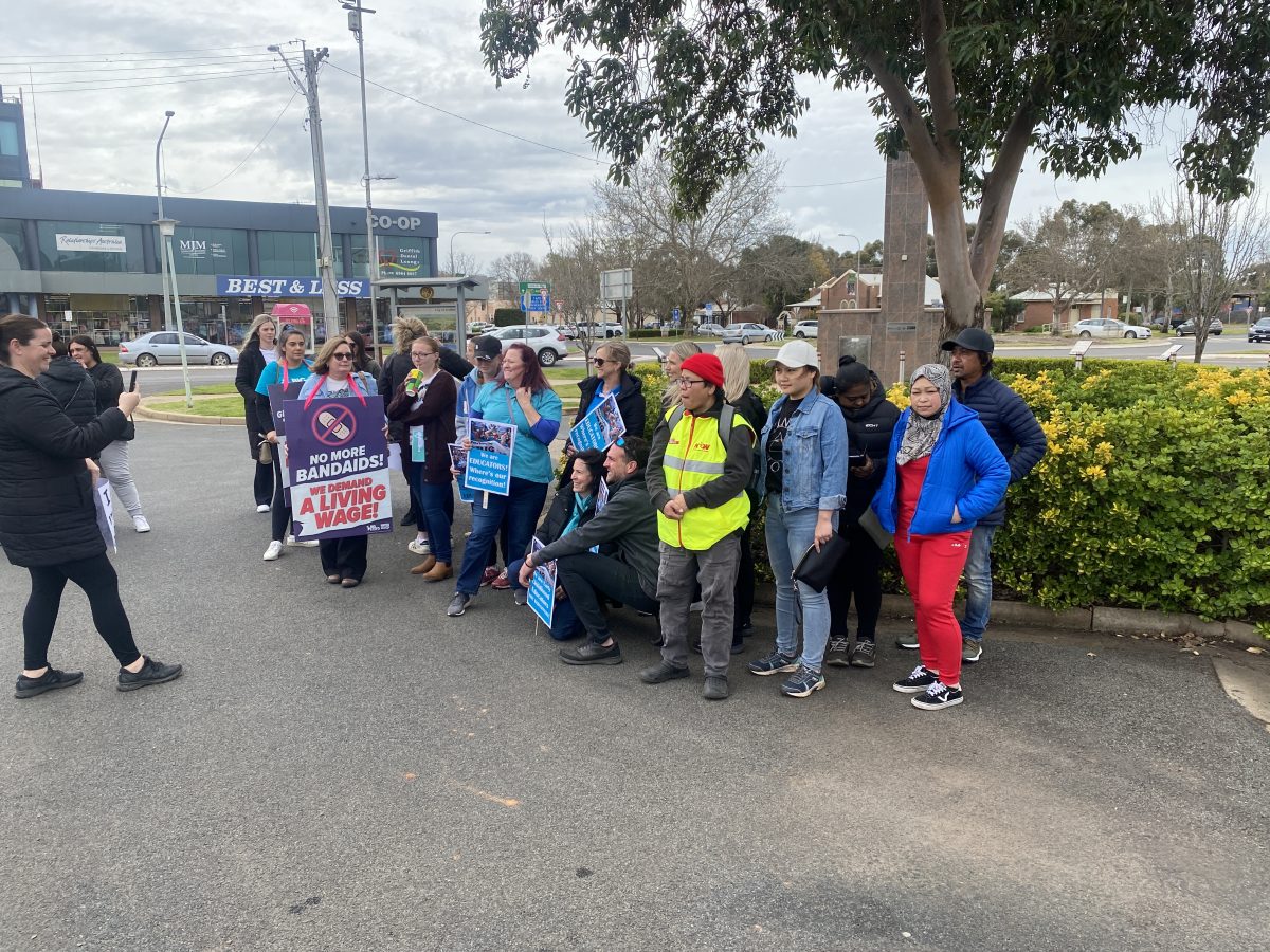 Childcare educators rally