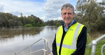 The river is in flood but Riverina Water wants you to turn off the tap for five hours