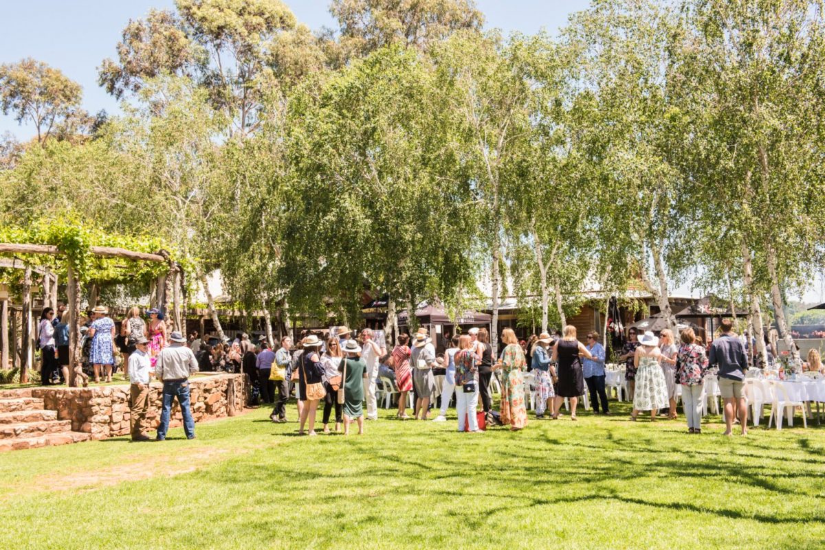 People gathered at Piccolo Family Farm