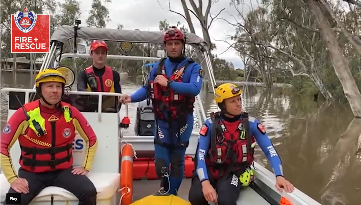 rescue crew in boat