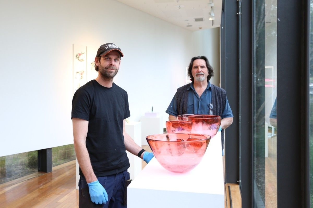 Technical Officer Jeremy Kruckel and Assistant Curator Michael Scarrone 