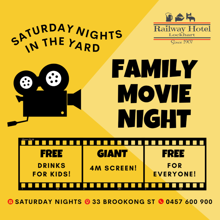 A flyer for Family Movie Night in Lockhart