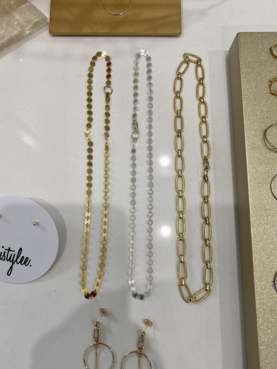 Gold and silver necklaces