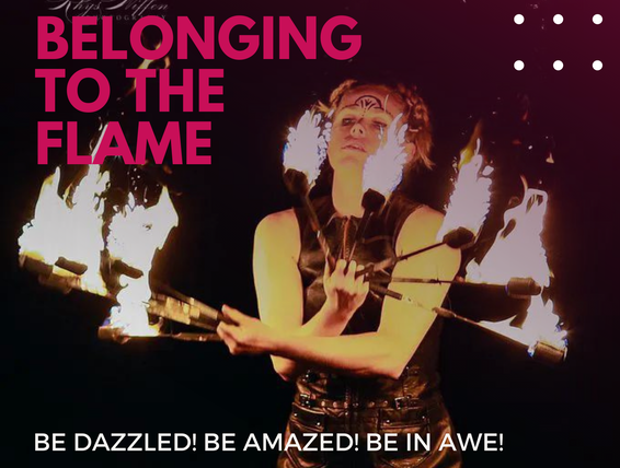 Flyer depicting a flame artist for wagga fringe festival