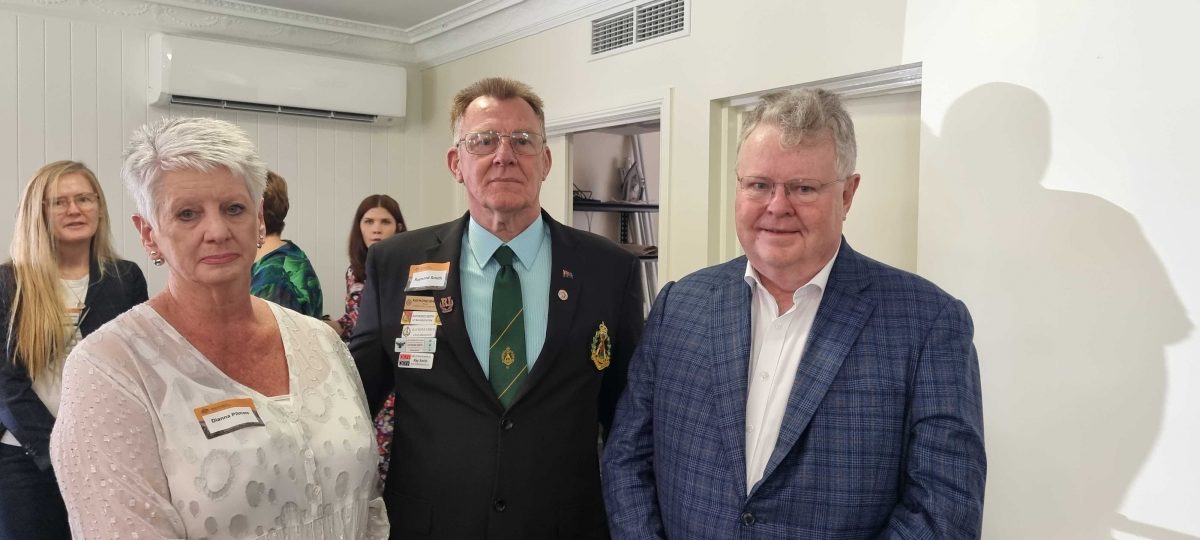 Dianne Pilmore with her husband Raymond Smith and Commissioner James Douglas.