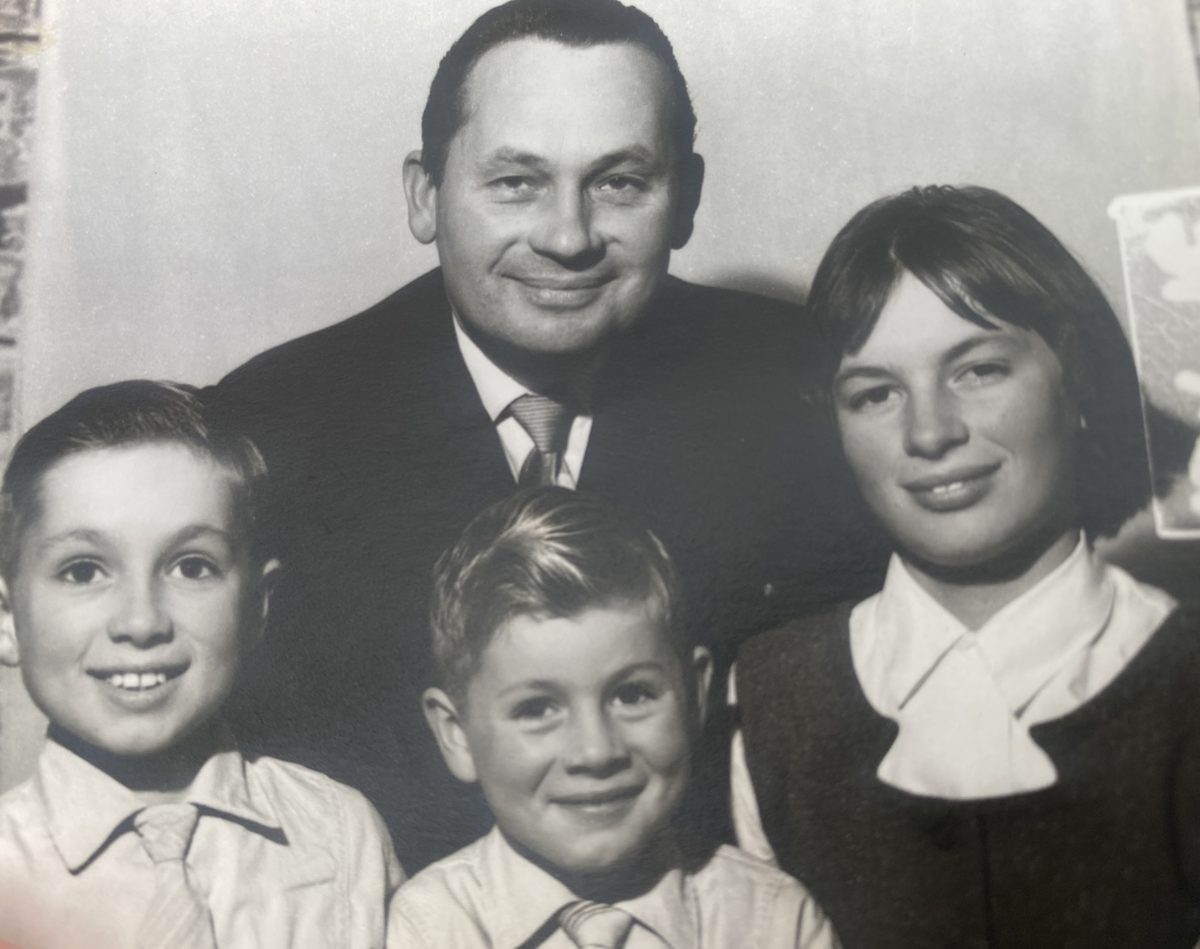 Old photo of Eugene Jasnos and children 