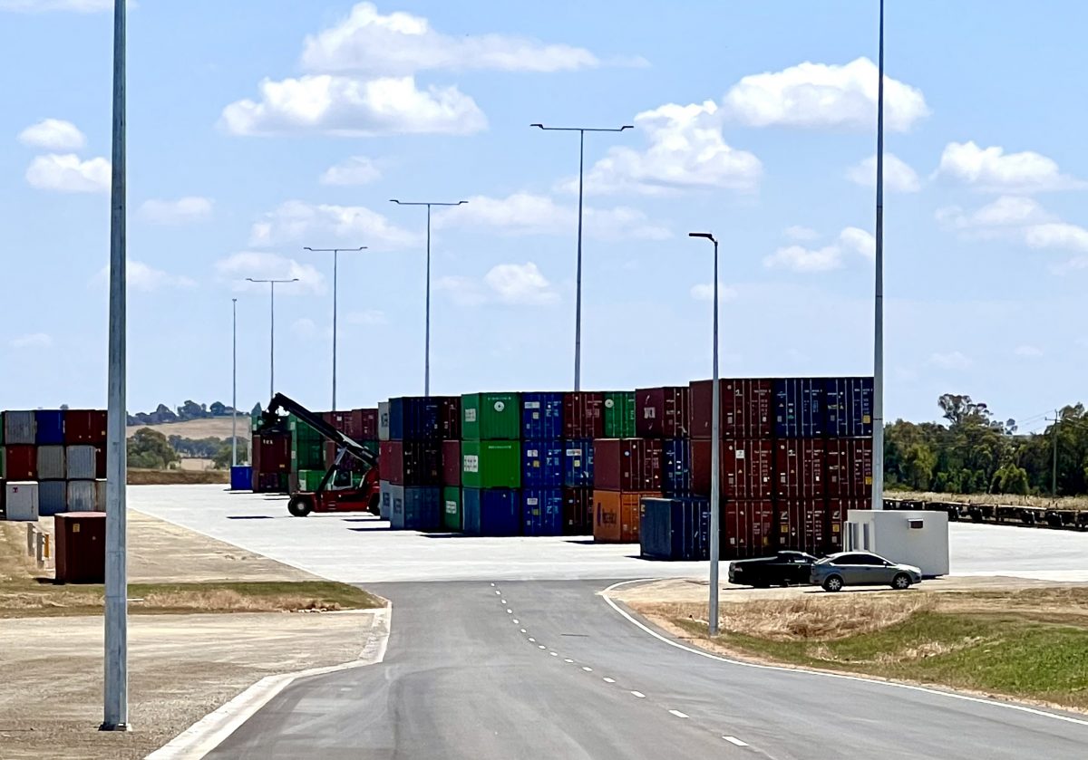 containers at logistics hub