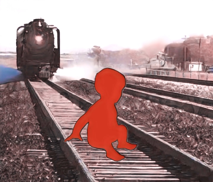 Child on railway line