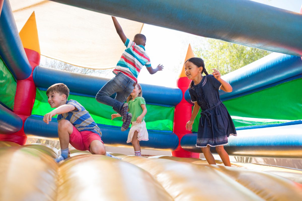 Kids on a jumping castle