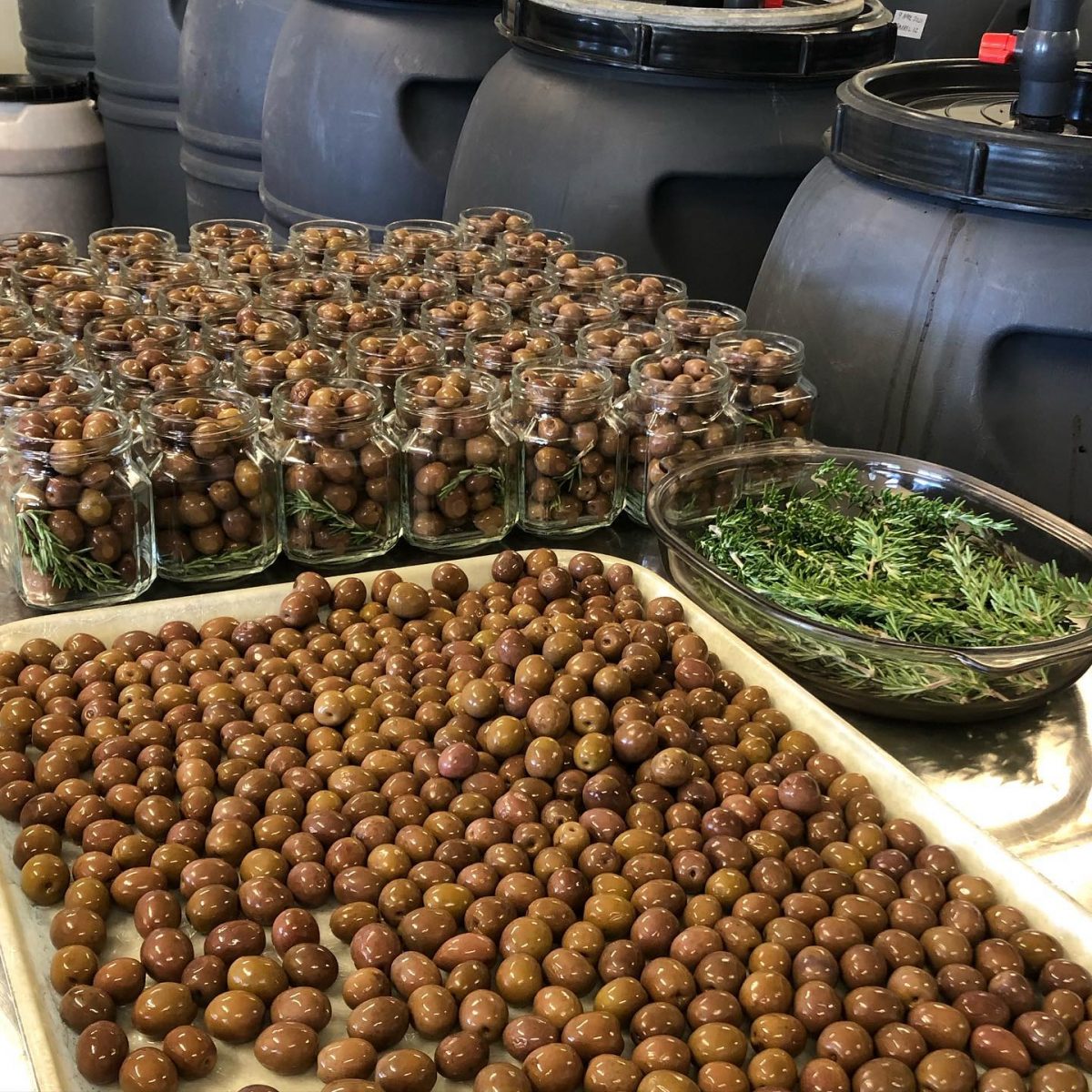 Olives on a table