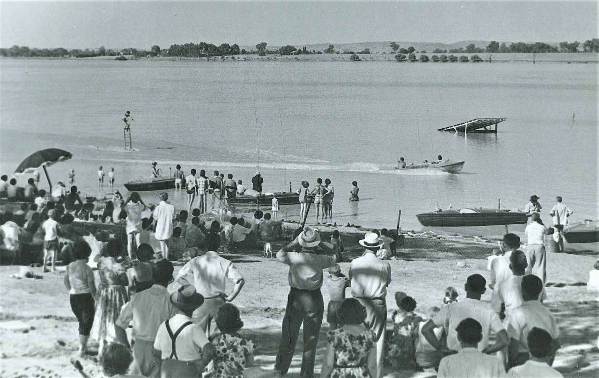 People at Lake Albert in 1960s