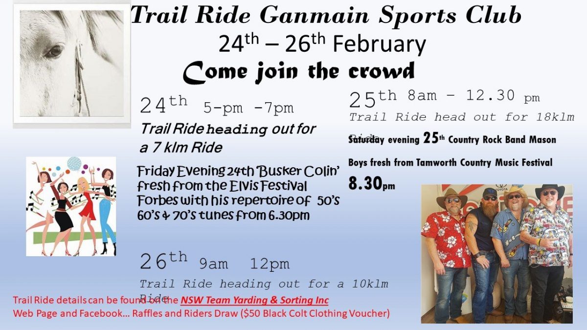 Flyer for a Ganmain trail ride