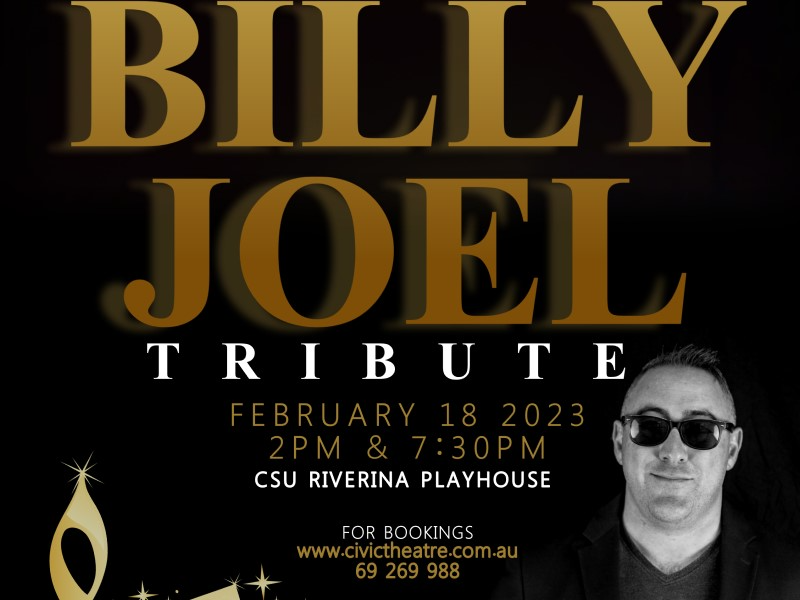 Flyer for Billy Joel tribute show in Wagga Wagga
