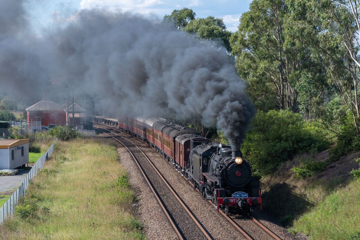 Steam locomotive in action
