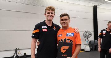Binya teenager Harry Rowston scores with first touch as family watches AFL debut in Perth