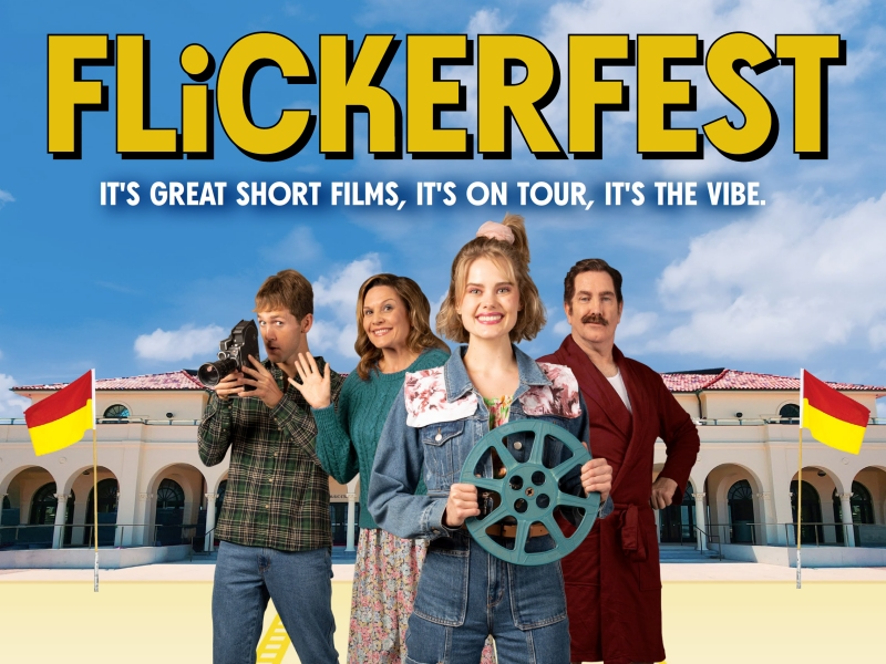 Flyer for Flickerfest short film festival 2023